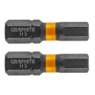 Nárazové bity HEX5 x 25mm 2ks GRAPHITE 56H508