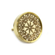 ZLATOHNEDÁ NÁBYTKOVÁ KĽÚČKA BIELA ​​4,5x6cm DREVENÁ0