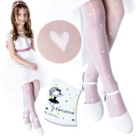 WHITE HEARTS COMMUNION Pančuchové nohavice pre dievčatá s LESK 20den Fenome