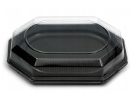 ČIERNY PLASTOVÝ PODANÍK S POKROKOM 22x31x6cm ČERVENÝ PLAST