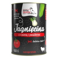 SEDENIE JAHNIČKA S CUKINOU A RAJKAČKAMI 400 G MOKRÉ KRMIVO PRE PSA