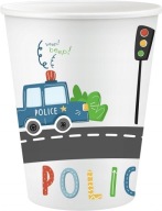 Policajné narodeninové papierové poháre 6 ks.