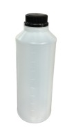 HDPE biela plastová fľaša, 1000 ml, so stupnicou