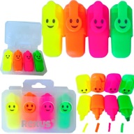 MINI ZVÝRAZŇOVAČE 4 kusy FLUO FUNNY SMILES