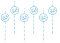 Blue Feet Baby Shower Slamky, 6 kusov