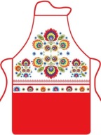 Ľudová kuchynská zástera červená