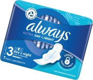 Hygienické vložky ALWAYS Ultra Day & Night s krídelkami, 7 kusov