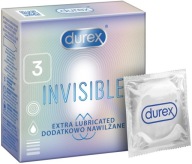 DUREX INVISIBLE Lubrikované tenké kondómy 3's
