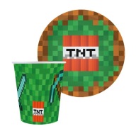 Sada tanierov a pohárov TNT na záhradnú párty gril minecraft párty