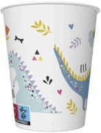 Papierové poháre DINOSAUR Dino Animals Birthday Party 250ml 8 ks.