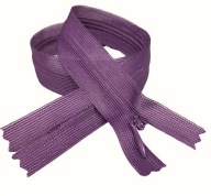 Pevný skrytý zips, fialová, 22 cm