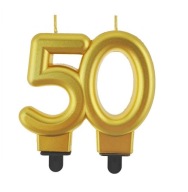 Počet sviečok na zlatú tortu 50 rokov