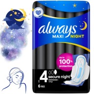 ALWAYS Classic MAXI NIGHT hygienické vložky s krídelkami veľkosť 4 SECURE NIGHT 6 ks