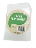 Plastová lyžica na opakované použitie, biela, 165 mm, 100 ks.