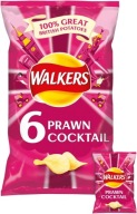 Walkers Krevety - Krevetové koktailové chipsy 6x 25g