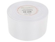 Ozdobná saténová stuha, hostie, svadobná, 50mm, 32mb, biela