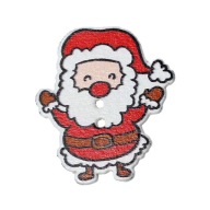 [ś07397] Ozdobný drevený gombík Santa Claus, 2 ks