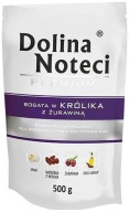 DOLINA NOTECI Premium bohaté na králik s brusnicami vlhké krmivo pre psov 500g