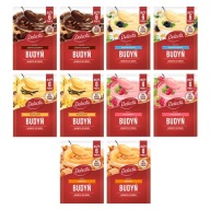 Delecta puding 5 príchutí 10x64g čokoláda, fudge, malina, vanilka, smotana
