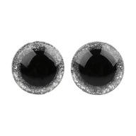 GLITTER SILVER MASCOT EYES 12 mm