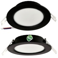 LED stropné svietidlo, zápustné, zápustné, 6W, 660lm, 4000K, čierne
