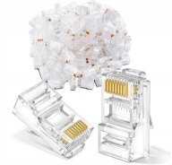 100 x RJ45 INTERNETOVÁ ZÁSTRČKA 8P8C ZLAT