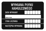 SERVISNÉ NÁLEPKY 45 ks VÝMENA BRZDOVEJ KVAPALINY