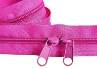 Špirálový zips 5 mm zips na meter ružová FUCHSIA 1 meter + 2 zipsy