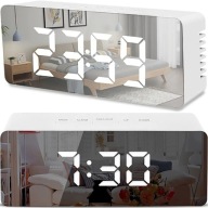 BUDÍK ELEKTRONICKÉ HODINY TEPLOMER ZRKADLO LED