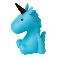 Pištiaci gumený maskot UNICORN 15 cm MODRÁ