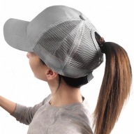 ŠEDÁ BOWLINGOVÁ ČIAPKA s PONY TAIL OTVORENÍM PONYTAIL Sieťovina