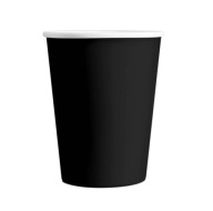 ČIERNE poháre, 6 ks, 220 ml papierové poháre