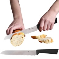 DOMÁCI GASTRONOMICKÝ NÔŽ DLHÝ NA CHLEBA CHLEBOVÝ PLÁŠKA SO ZUBMI 20 CM
