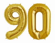 VEĽKÝ Fóliový balón Číslo 90 zlatý 100 cm NARODENINY