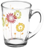 LUMINARC SKLENENÝ hrnček FUN FLOWER NA KÁVOVÝ ČAJ 320ML FLOWERS SK