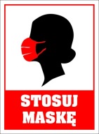 Nálepka POUŽIJ MASKU 15x20 cm do obchodu alebo firmy