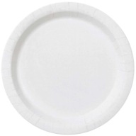 Papierové taniere, biele, veľkosť 23 cm, 8 ks (bez plastu)