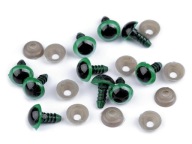 Oči pre maskotov 10mm zelené a čierne 10 ks.