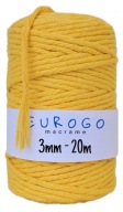 Macrame Cord Twisted Cotton Ecological Yellow 20m 3mm