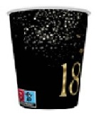 Papierové poháre k 18. narodeninám, 8 ks