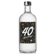 ŠTÍTKY na fľašu ALKOHOL 40 NARODENINY čierna X5