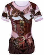Tričko s potlačou Steampunk Lady Kostým Maškarné šaty Carnival M