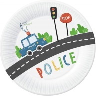Policajné papierové taniere 18 cm 6 ks.