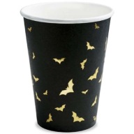 HRNČKY čierne so zlatými BATKY na HALLOWEEN Sv. Ondreja 220ml 6 ks