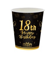 Papierové poháre 18. narodeniny 250ml 6ks PARTY 18. PARTY