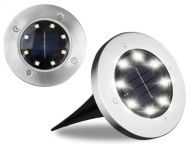 LED zemné solárne záhradné svietidlo IP44 Kotúčové solárne svietidlá