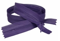 Pevný skrytý zips, fialová, 60 cm