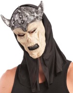 STRAŠIDLÁ MASKA ČERTOVKA SATANA S HALLOWEENSKÝMI ROHMI