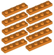 LEGO tanier 1x4 oranžový (3710/4118782) x10