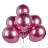 Lesklé lesklé ružové FUCHSIA metalické chrómové balóny - 10 ks